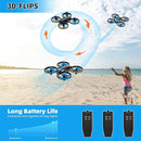 Mini Drones for Kids - RC Drone with Auto Hovering and Headless Mode, Quadcopter with LED Light, Propeller Full Protect, 3D Flips, 3 Batteries, Remote Control, Best Toys Gifts by TinyTreasures Baby Boutique