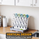 SpaceAid Baby Bottle Drying Rack with 20 Hooks, Space Saving Kitchen Bottles Rack Dryer, Vertical Baby Bottle Holder Organizer for Countertop Storage Accessories (White and Gray) by TinyTreasures Baby Boutique