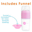 PopYum 9 oz Pink Anti-Colic Formula Making/Mixing/Dispenser Baby Bottles, 2-Pack with