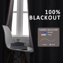 Macochico Extra Wide 100% Blackout Linen Curtains for Sliding Door Pleated Curtains with Hooks Insulated Soft Linen Drapes for Bedroom Living Room with Tieback Blue 100”Wx84”L 1 Panel by CozyNest Decor