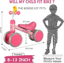 Baby Balance Bike Toys for 12-36 Months Kids Toy Boy and Girls Gifts Toddler Best First Birthday Gift Children Walker No Pedal Infant 4 Wheels Bicycle (Classic, Rose Red) by TinyTreasures Baby Boutique