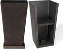 LA JOLIE MUSE Tall Outdoor Planters Set of 2, 20 inch Large Tapered Square Planters for Indoor/Outdoor Plants, Large Outdoor Flower Pots for Front Door, Patio and Deck by GreenHaven Gardens