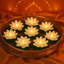 Hortsun 12 Pcs Floating Lotus Lights with Batteries Lily Pads Pool Flowers Diwali Pooja Decorations Floating Candles Decor for Pool Pond Outdoor Indoor(5.91 Inch,White) by GreenHaven Gardens