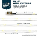 Joiedomi 600 LED Christmas Lights Outdoor,197 FT Warm White Christmas Tree Lights with 8 Modes Timer, PVC Clear Wire String Lights with Reel for Indoor Outdoor Holiday Xmas Eve Night Decorations by GreenHaven Gardens