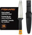 Fiskars Hori Hori Garden Knife with Sheath, Multi-Purpose Heavy Duty Gardening Hand Tool for Weeding, Planting, Digging with Hanging Hole by GreenHaven Gardens