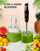 Sangcon 5-in-1 Immersion Blender Handheld, Hand Blender with 1000ml Blending Cup Storage Base, 2-Speed Adjustable Stick Blender, 304 Stainless Steel Blades, Detachable Blender, Whisk, Milk Frother by TinyTreasures Baby Boutique