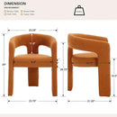 Orange Sherpa Dining Chairs Set of 6, Modern Barrel Dining Room Chairs Upholstered Faux Fur Accent Chair with Arms and Round Back for Living Room Kitchen Armchair No Assembly Needed by CozyNest Decor
