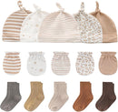 Baby Hats Mittens and Socks Set Cotton Newborn Hat Beanie Soft Infant Girls Boys Caps Gloves 0-6 month by TinyTreasures Baby Boutique