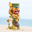 Solar Tiki Statue Light-Garden Turtles Outdoor Decor - Tiki Man Riding Turtle with Tiki Torch Solar Light for Tiki Bar Decorations, Patio, Balcony, Yard,Lawn,Gifts by GreenHaven Gardens