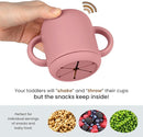 Snack Containers, Silicone Snack Cups for 6-12 Months Toddlers - Pack of 2 Food Grade Silicone Snack Cups with Grip Handle for Baby Led Weaning, Unbreakable (Blush/Mauve) by TinyTreasures Baby Boutique