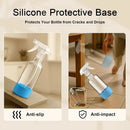 Glass Spray Bottles with Silicone Sleeve 16.9oz 2 Pack Empty Spray Bottle for Hair Mist/Stream Spraying for Cleaning Solutions, Plants, Essential Oils (clear-sblue&yellow) by GreenHaven Gardens