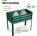 KING BIRD Raised Garden Bed with Legs Galvanized Elevated Planter Box for Backyard, Patio, Balcony, 33.9x17.7x31.5in, Green by GreenHaven Gardens
