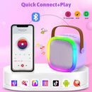 Karaoke Machine for Kids Adults, Portable Bluetooth Speaker with Wireless Microphone and LED Lights, Kids Toys Birthday Gifts for Girls and Boys Ages 4, 5, 6, 7, 8,9,10,11,12+ Years, Home Party by TinyTreasures Baby Boutique