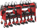 CCCEI Set Power Tool Organizer Wall Mount with Charging Station. Garage 8 Drills Storage Shelf with Hooks, Screwdriver, Drill Bit Heavy Duty Rack, Tool Battery Holder Built in 8 Outlet Power Strip. by GreenHaven Gardens