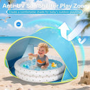 Baby Beach Tent Canopy: with Inflatable Kiddie Swimming Pool Toys - UPF50+ UV Protection Pop Up Sun Shelter Tent & Small Pool - Beach Essentials for Infant Toddlers by TinyTreasures Baby Boutique