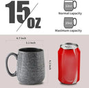 Hasense Dark Grey Coffee Mugs Set of 4, 12oz Ceramic Coffee Cups, Latte Mug with Large Handle for Coffee, Tea, Milk and Hot Cocoa,Easy Hold & Clean, Dishwasher & Microwave Safe by CozyNest Decor