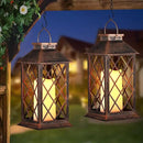 2 Pack Solar Lantern Outdoor Waterproof Garden Decor Hanging Lanterns Birthday Gifts for Women Mom 11" LED Flickering Flameless Candle Christmas Table Lights for Yard, Patio, Porch, Backyard by GreenHaven Gardens