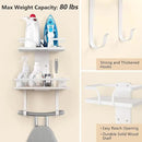 VINAEMO Ironing Board Hanger Wall Mount, 2-Layer Iron and Ironing Board Holder, Laundry Room Shelves Solid Wood with Removable Hooks Home Organization and Storage (White) by CozyNest Decor