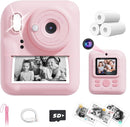 JOYJAM Kids Camera Instant Print, Upgrade Dual-Lens Selfie Digital Camera for Kids, HD 1080P, Christmas Birthday Gifts Toys for Girls Age 3-12, Toddler Portable Toy with SD Card 3 Rolls Print Paper by TinyTreasures Baby Boutique