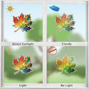 14pcs Window Decals for Bird Strikes, Anti Collision Window Clings, Rainbow Reflection Window Sticker, Maple Leaf Style Sun Catcher Stickers for Glass Windows by CozyNest Decor