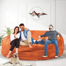 Bean Bag Chair for Adults 7FT,Soft Removable Cover for Teens/Girls Bedroom,Fluffy Giant Round Floor Beanbag Lounger Chairs (No Filler,Orange) by CozyNest Decor