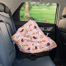 Binienty Baby Car Seat Covers - Cartoon Kitten Infant Carseat Canopy Multi-use Stretch Nursing Cover for Breastfeeding by TinyTreasures Baby Boutique