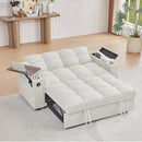 65''Convertible Sleeper Sofa Bed,3-in-1 Pull Out Couch Bed with 360 Degree rotatable Side Table and USB Ports for Living Room,RV (07beige) by CozyNest Decor