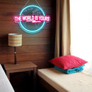 The World Is Yours Neon Sign, Carved Planet The World Is Yours LED Neon Light Lamp for Wall Decor, Light Up Signs for Office Wedding Man Cave Game Room Bedroom Birthday Gift by GreenHaven Gardens
