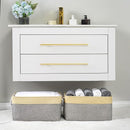 TheWarmHome Storage Basket - 15.7L×11.8W×8.3H 1 Pack Large Baskets for Organizing Shelves, Storage Bins for Clothes Book Shelf Home Fabric Storage Cubes (Gold and Grey) by TinyTreasures Baby Boutique