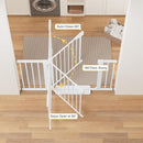 Cumbor 2 Pack 29.7"-48" Baby Gate for Stairs, Mom's Choice Awards Winner-Dog Gate for Doorways, Pressure Mounted Auto-Close Pet Gates for Dogs Indoor, Safety Child Gate with Easy Walk Thru Door,White by TinyTreasures Baby Boutique