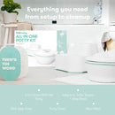 Frida Baby All-in-One Potty | Training Toilet with Toddler Potty Chair, Toilet Seat Topper, Toilet Step Stool, Sink Step Stool, Cleanup Essentials, and Professional Potty Guide by TinyTreasures Baby Boutique