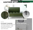 Sofa,Bed Bench,Small Spaces Furniture,Polyurethane Leather,Wood Frame,High Density Sponge Infillings,360-Degree Swivel Tray,Black Metal Leg (Green) by CozyNest Decor