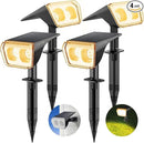Consciot Solar Spot Lights Outdoor Waterproof, 24 LED Dusk-to-Dawn Solar Spotlight, 2 in 1 Adjustable Wall Lights, Warm White Solar Landscape Spotlights for Garden Yard Wall Walkway, 4 Pack by GreenHaven Gardens