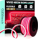GZBtech Flexible LED Neon Rope Lights 33FT,AC 110-120V Waterproof Strip Light, 120 LEDs/M Cuttable Connectable Neon Lighting for Indoor Outdoor Home Decor/Commercial Building Use-Red 10M by CozyNest Decor