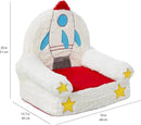 Amazon Basics Children's Plush Toddler Chair, Rocket, Multicolor by CozyNest Decor