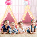 6 Pack Sleepovers Teepee Tent for Kids Bulk with Mattress Sheet Light,Natural Cotton Washable Indoor Play Tent for Birthday Slumber Party Girls Boys Pajama Movie Night Supplies(Light Pink) by TinyTreasures Baby Boutique