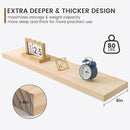 Fun Memories 36 Inch Floating Shelves for Wall, Deep Rustic Solid Pine Wood Wall Shelves for Storage - Farmhouse Wall Mounted with Heavy-Duty Metal Bracket, 36" W x 8" D, Set of 2,Unfinished by CozyNest Decor