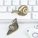 2pcs Snail decor Outdoor pond Garden snail figurine Brass Snail With feng shui decorative effect The meaning of the snail walk slowly and have a safe journey，Suitable for computer desk decoration by GreenHaven Gardens