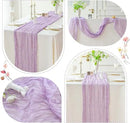 Sioloc 1 Pack Lilac Purple Lavender Cheesecloth Table Runner Fall Autumn Decor for Home 10ft Table Cloth for Tea Wedding Birthday Party Baby Bridal Shower Halloween Thanksgiving by CozyNest Decor