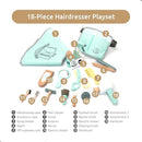 UMU® Wooden Kids Hair Salon Playset, Makeup Toy Set, Hair Styling Toys for Girls, Kids Shaving Kit for Boys, Kids Barber Playset, Gifts for 3 4 5 Year Old Girls Boys (18 PCS) by TinyTreasures Baby Boutique