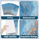 Marble Placemats Set of 6 Blue Marbles Plastic Table Mats Marble Theme Place Mats Wipe Clean Washable Holiday Table Decoration for Indoor Outdoor Party Kitchen Dining by CozyNest Decor