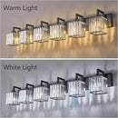 Modern Crystal Bathroom Vanity Light 6-Lights Black Modern Crystal Wall Lamp Bathroom Modern Crystal Vanity Lighting by CozyNest Decor