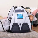 JOYIN White Rocket Ship Pop up Play Tent with Tunnel and Playhouse Kids Indoor Outdoor Spaceship Tent Set by TinyTreasures Baby Boutique