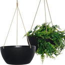 13 Inch 2 Pack Large Hanging Planters for Indoor Outdoor Plants, Plastic Hanging Basket Pots for House Plants Flowers, Black by CozyNest Decor