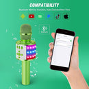 BONAOK Karaoke Microphone for Kids & Adults - Bluetooth Microphones Singing Mic with Disco Lights, Echo Effect, Built-in Speaker Portable Karaoke Player for Party Travel Gifts Q78(Green) by TinyTreasures Baby Boutique