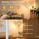 36W LED Tree Floor Lamp, Dimmable Tall Standing Lamp with Remote & Touch Control, 4 Color Temperatures Bright Floor Lamp, 3 Rotatable Light Modern Floor Lamps (White) by CozyNest Decor