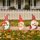 WONDER GARDEN 3 PCS Fall Yard Sign Metal Gnomes Decorative Garden Stakes with Led Lights Autumn Harvest Pumpkin Thanksgiving Garden Lawn Porch Patio Decorations Outdoor by CozyNest Decor