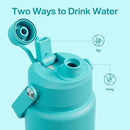 Insulated Water Bottle with Straw Stainless Steel Water Bottle, Leak-Proof, BPA-Free, Double Wall Vacuum Keeps Cold for 24 Hours for Sports, Travel, School (32 oz, Aquamarine Blue) by CozyNest Decor