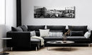 Las Vegas Skyline Wall Art for Living Room American Cityscape Canvas Prints Black and White City Bellagio Fountain Skyscraper Night View Panoramic Pictures Modern Building Poster Framed 13.8"X47.3" by CozyNest Decor
