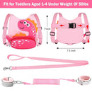 Toddler Leash Harness + Anti Lost Wrist Link, Accmor Cute Dinosaur Kids Harnesses with Leashes,3 in 1 Baby Walking Wristband Child Outdoor Anti-lsot Tether Rope Reins for Chidren Girls (Pink) by TinyTreasures Baby Boutique